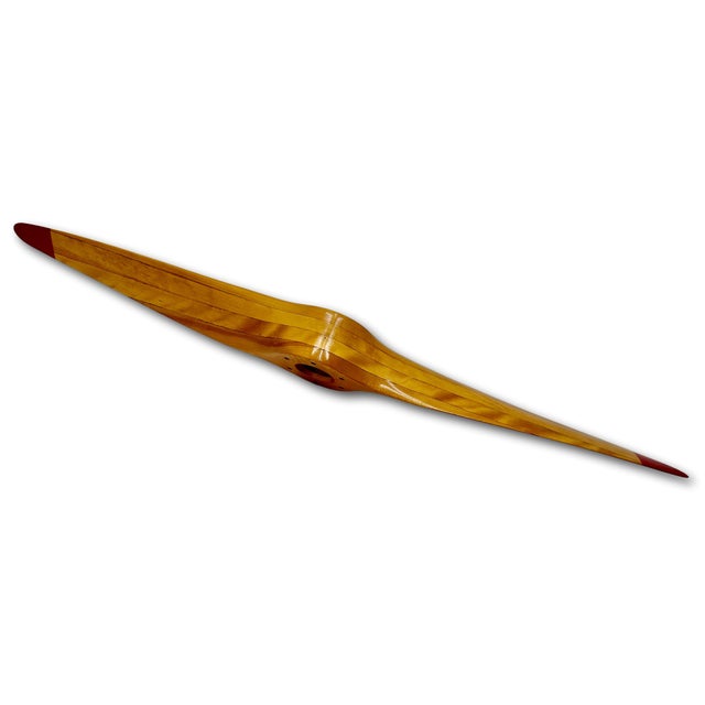 Beautiful Authentic Vintage Hand Made Maple Wood U S Propellers Inc. Airplane Propeller - 44 Inches Long For Sale - Image 10 of 18