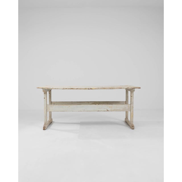 1900s Central European Wood White Patinated Table For Sale - Image 16 of 18