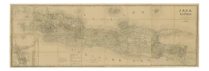 Large Antique Map of Java & Madura with Batavia Inset, 1870s