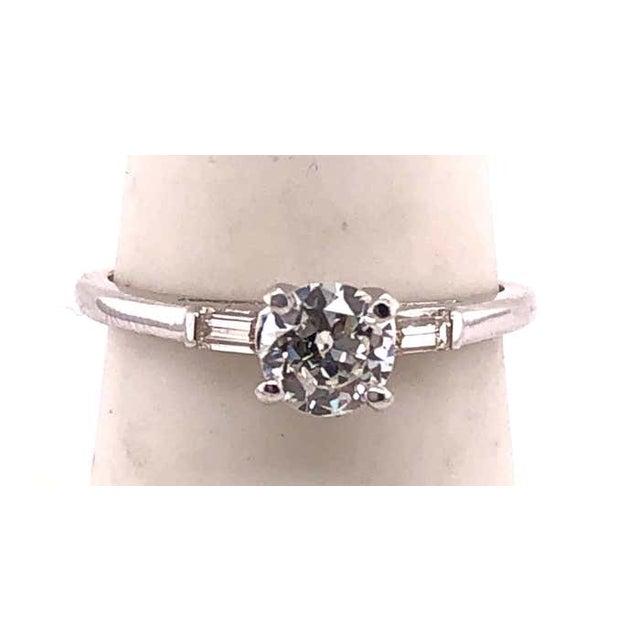 Metal 14 Karat White Gold Engagement Ring 0.75 Total Diamond Weight For Sale - Image 7 of 11