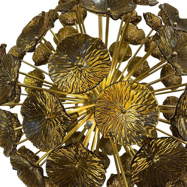 Sputnik Lamp with Smoked Flower Discs, 1950s For Sale - Image 3 of 6