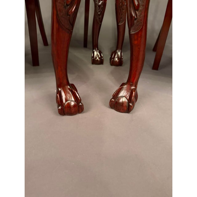 Antique Chippendale Style Mahogany Side Chair Set of 4 With Floral Upholstery, C. 1890 For Sale - Image 11 of 16