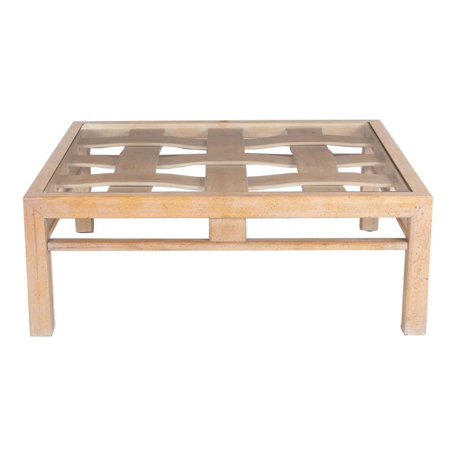 Vintage Basket Weave Coffee Table Chairish