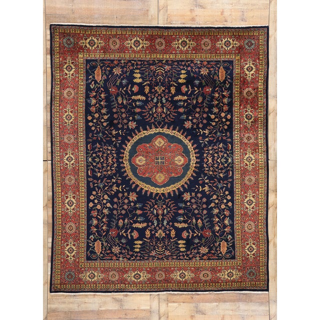 Vintage Indian Sarouk Rug - 07'11 X 09'08 For Sale - Image 9 of 9