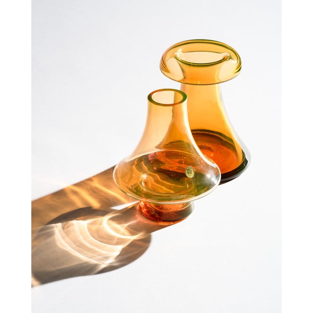 Vintage UV-Reactive Glass Vases by Cari Zalloni for WMF, 1970s, Set of 2 For Sale - Image 4 of 18