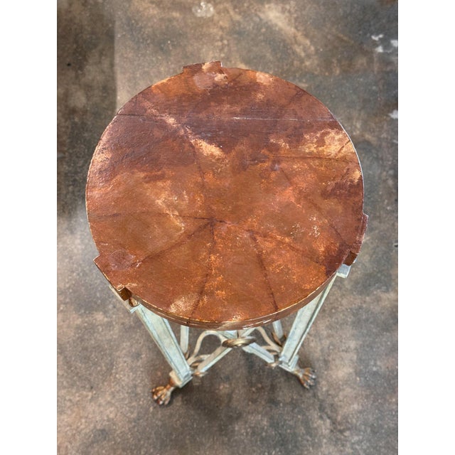 Tan Regency Plant Stand With Painted Top For Sale - Image 8 of 11
