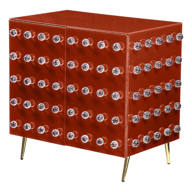 Italian Orange Pantry Cabinet in Murano Glass from Justfurnituress SRL For Sale