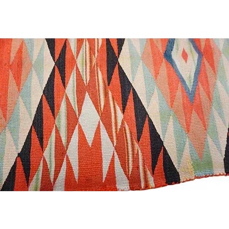 Tribal Geometric Small Rug Rustic 19th Century Native American Navajo Germantown For Sale - Image 9 of 15