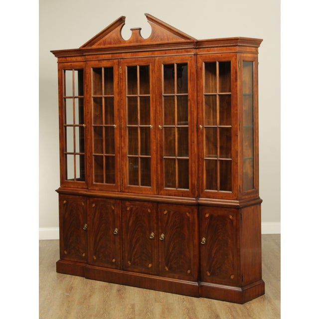 Drexel Heritage Regency Court Flame Mahogany Inlaid Breakfront China