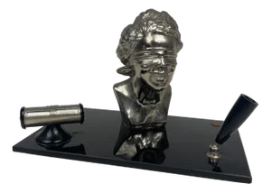 Vintage Liberty Pen Holder with Lady Luck Statue, 1920s