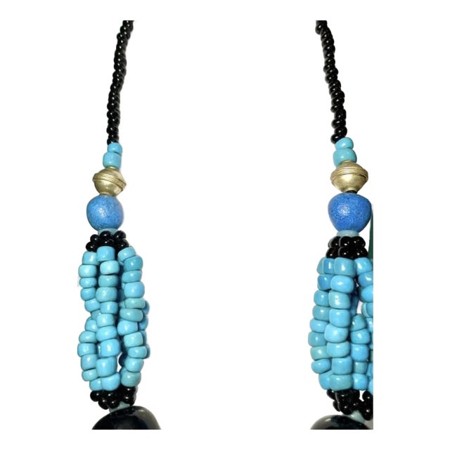 Early 20th Century Berber Moroccan Egg Necklace Decorated With Crescent Moon For Sale