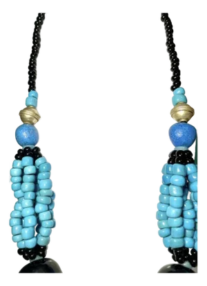 Early 20th Century Berber Moroccan Egg Necklace Decorated With Crescent Moon