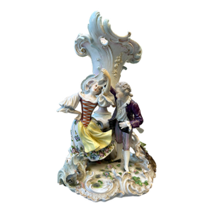 Antique Richard Eckert Co Porcelain Figural Vase Flowers Springtime Centerpiece