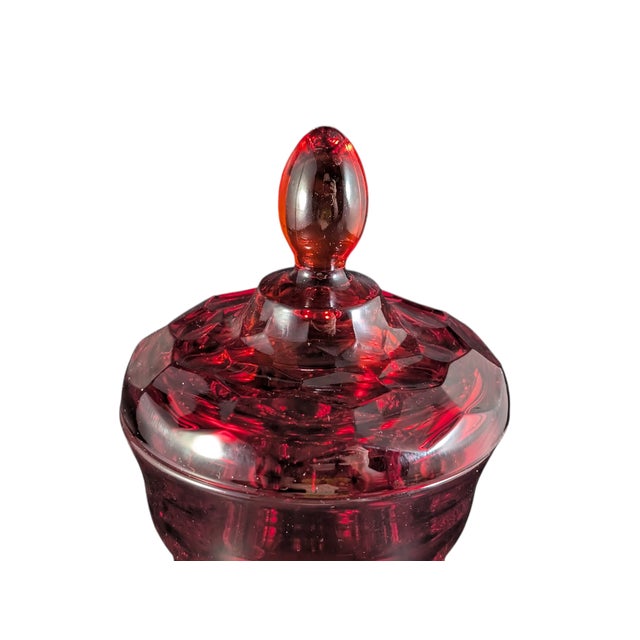 This vintage 1960's Viking Glass candy dish measures about 9.25 inches tall with the lid. The diameter of the opening of...