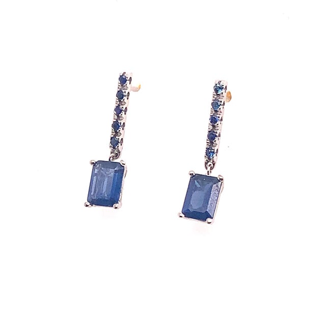 Natural Sapphire Dangle Earrings 14k Gold 2.01 Tcw Certified For Sale - Image 12 of 12