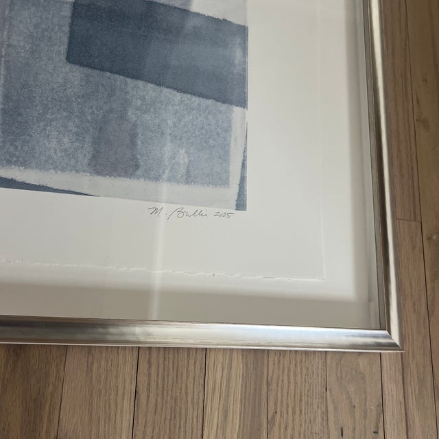 Original Signed Abstract Monotype With Silvered Wood Frame For Sale In New York - Image 6 of 8