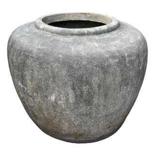 Antique Cement Java Planter / Pot For Sale