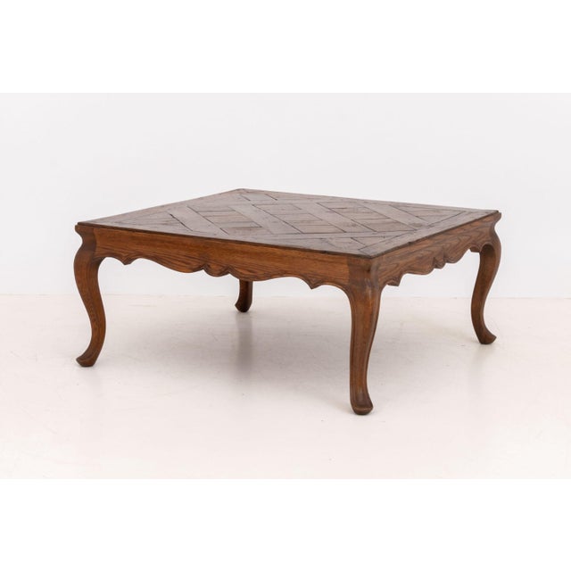 Brown French Provincial Oak Coffee Table For Sale - Image 8 of 8