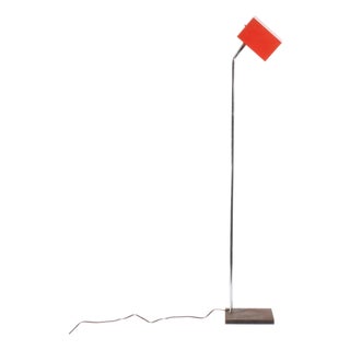 Mid 20th Century Chrome Red Box Shade Floor Lamp by Robert Sonneman for George Kovacs For Sale