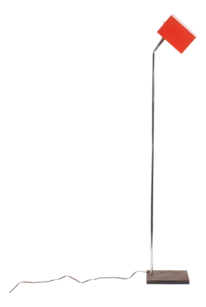 Mid 20th Century Chrome Red Box Shade Floor Lamp by Robert Sonneman for George Kovacs