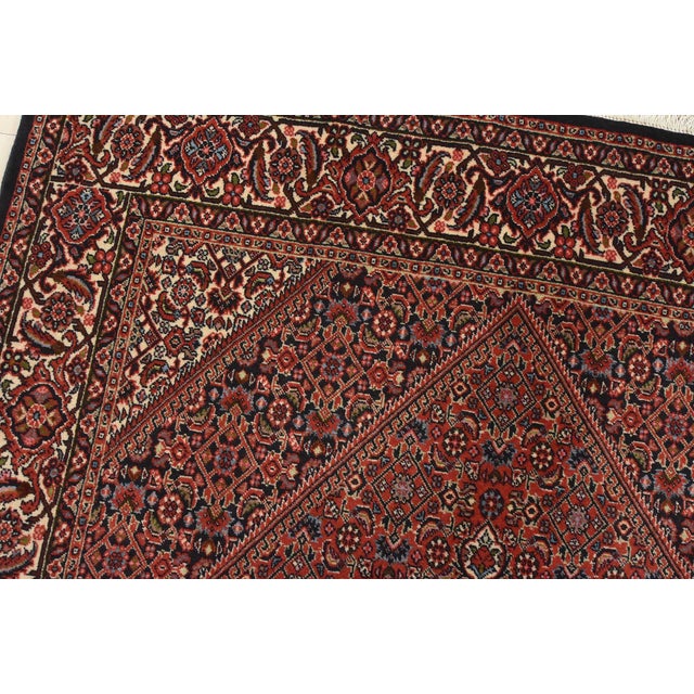 Fine Bidjar Rug 4’8” X 6’10” Red Wool Traditional Hand-Knotted Oriental Carpet For Sale In Philadelphia - Image 6 of 13