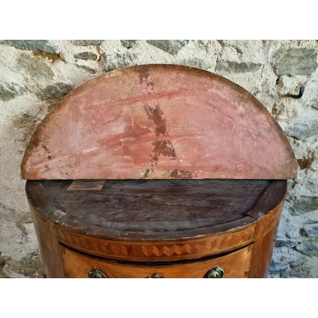 French Louis XVI Demi-Lune Commode with Marble Top, Late 18th Century For Sale - Image 18 of 18