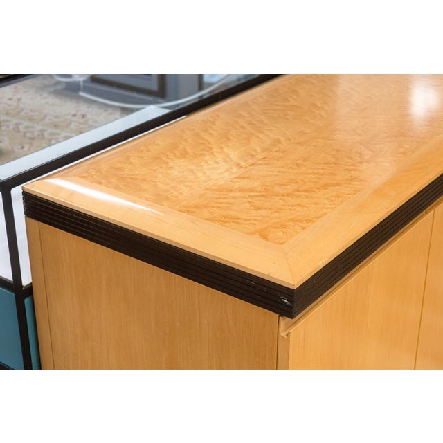 Vintage Postmodern Burlwood Sideboard Credenza Cabinet For Sale In Detroit - Image 6 of 6