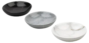 Small Dishes in Grey, White, and Black Marble, Set of 3