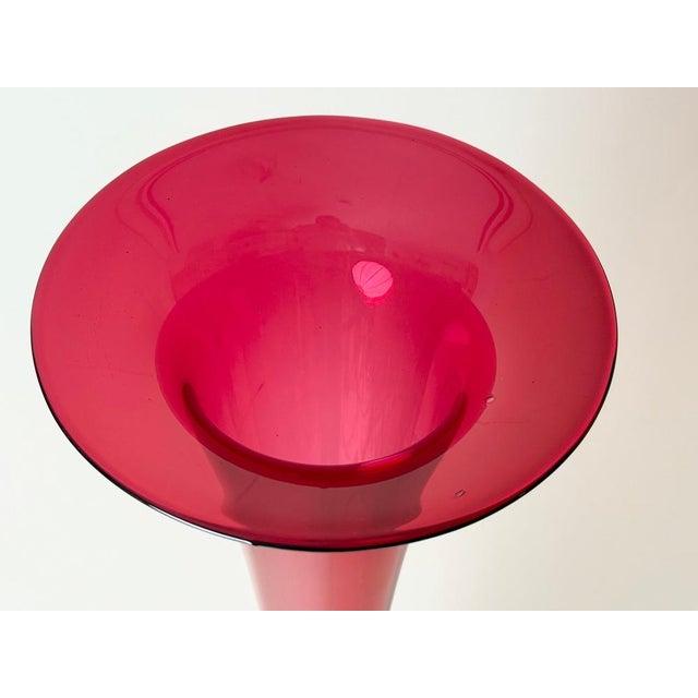 Art Glass Murano Ruby Red Floor Vase, Italy, 1960s For Sale - Image 11 of 18