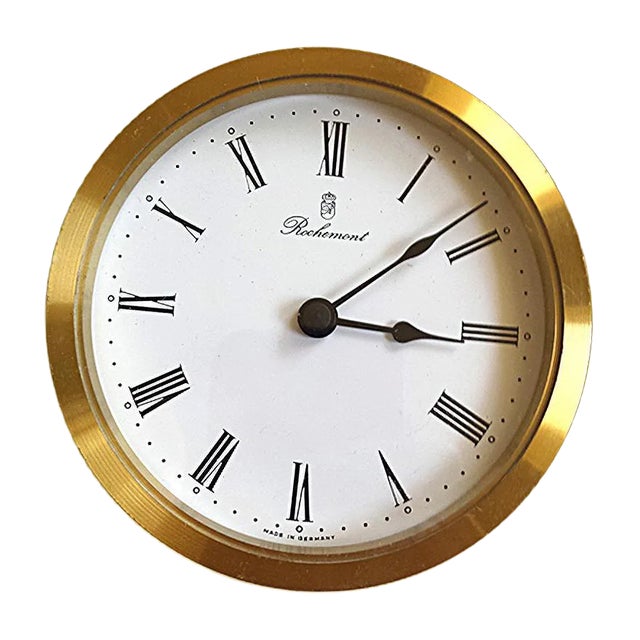 Mid-Century Brass Clock from Rochemont For Sale