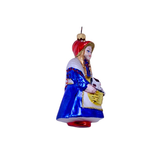 Large five inch blown glass Kurt Adler Polonaise Christmas holiday ornament of Dorothy with Toto from the Wizard of Oz in...
