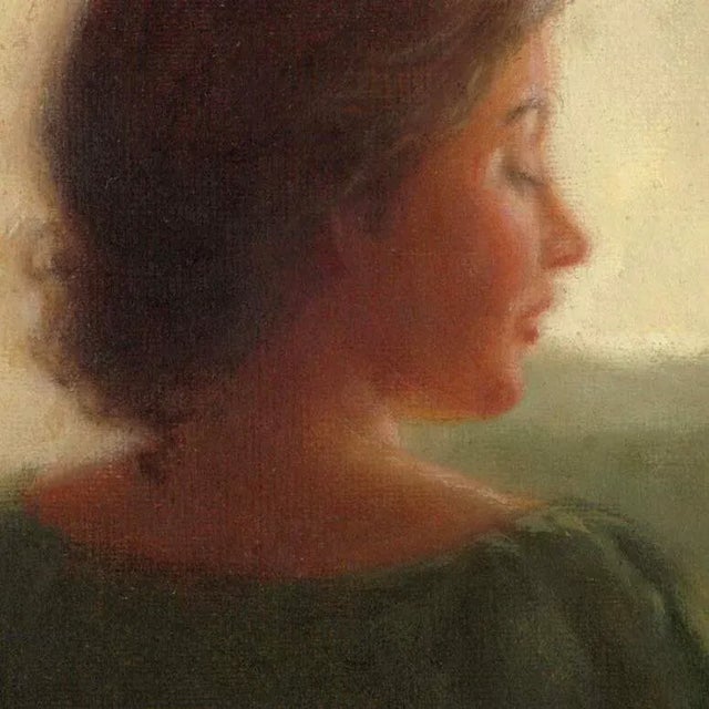 "The Discovery" Original Abigail Matheson Green Painting Oil on Headboard the Secret Garden Collection For Sale - Image 4 of 4