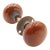 Vintage Reddish Brown Ceramic Passage Door Knob Set For Sale