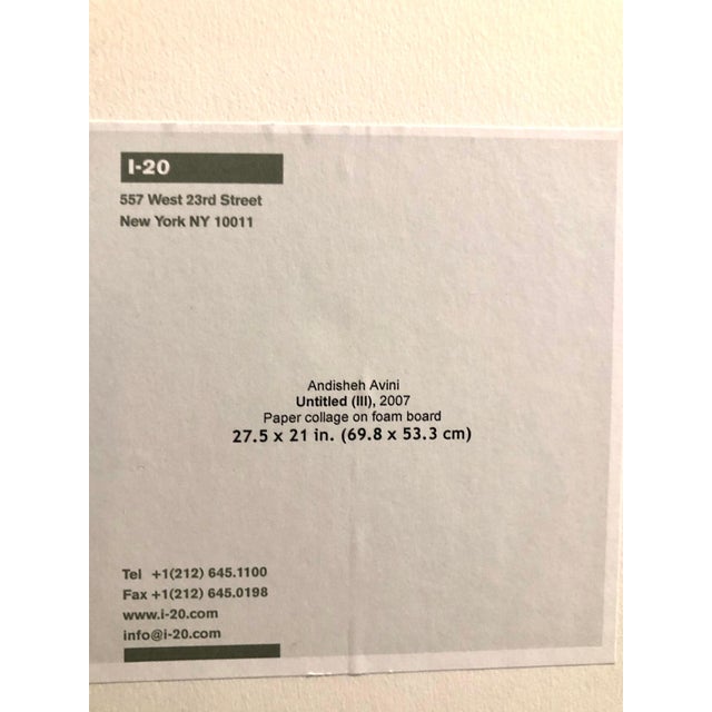 2000 - 2009 Andisheh Avini, Shaped Collage Painting in Carved Wood Frame Iranian American Contemporary Art, 2007 For Sale - Image 5 of 17