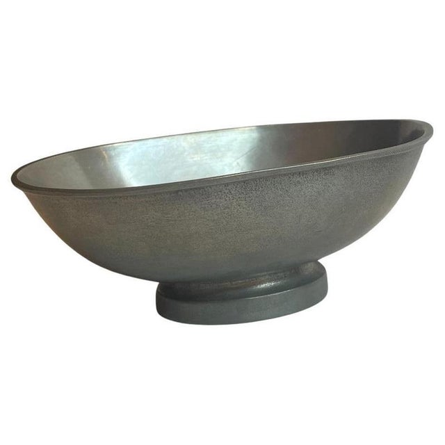 Gold Swedish Modern Pewter Bowl by Edvin Ollers for Schreuder & Olsson, 1966 For Sale - Image 8 of 8