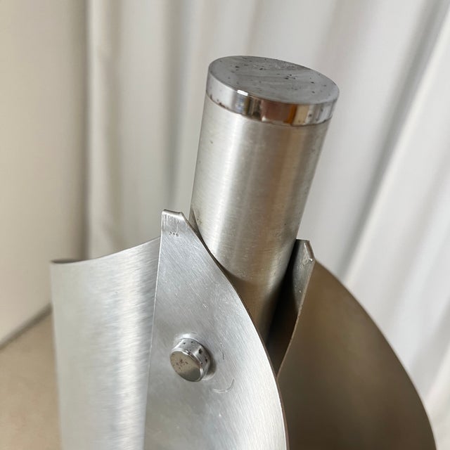 Space Age Brushed Aluminum Floor Lamp, 1970s For Sale - Image 10 of 17