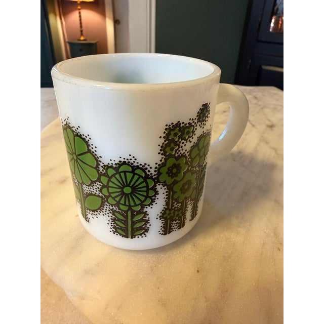 Vintage Hazel Atlas "Flower Power" Milk Glass Coffee Mugs '60s - Mid-Century Retro - Set of 4 For Sale - Image 10 of 17