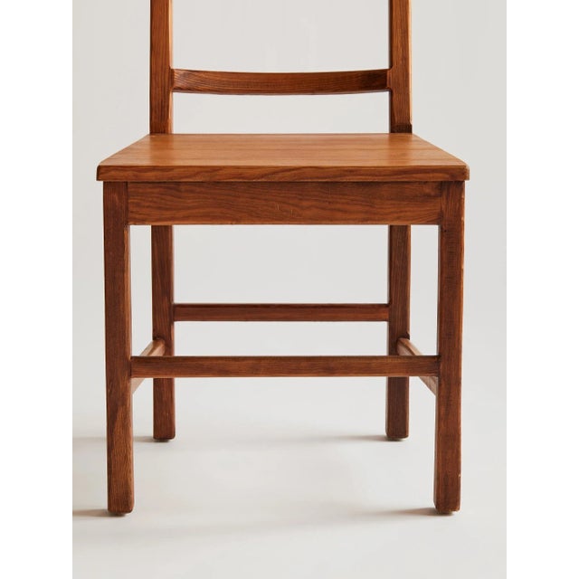 The Vintage Solid Wood Geometric Ladder Back Dining Chairs For Sale - Image 9 of 14