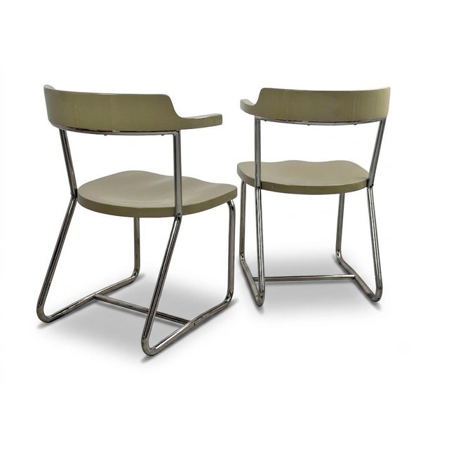 Bauhaus Bauhaus Chrome Armchairs from Robert Slezák, 1930s, Set of 2 For Sale - Image 3 of 14