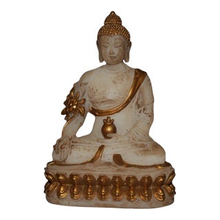 Late 19th Century Gilt Glass Shakyamuni Buddha Statue, 358g For Sale