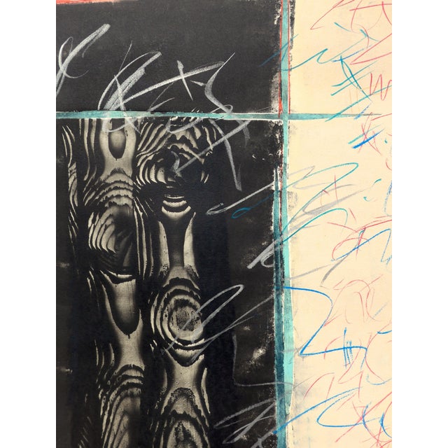 Original, unique monoprint and and pastel painting on fine art paper. Several of the photos show this painting in a room...