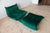 Forest Green Set of Bottle Green Velvet Togo Lounge Chair and Pouf by Michel Ducaroy for Ligne Roset For Sale - Image 8 of 9