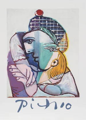 1980s "Portrait de Femme au Beret Ecossais" Lithograph After Pablo Picasso