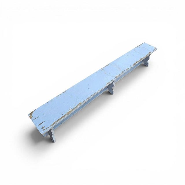 French Wooden Farmhouse Garden Bench, 1960s For Sale - Image 5 of 10