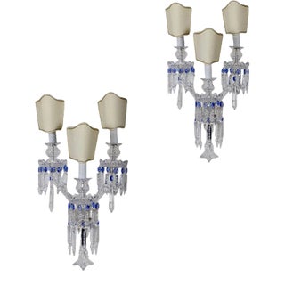 Crystal Sconces, France, 1930s, Set of 2 For Sale