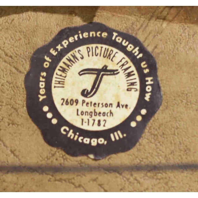 Textile Mid Century Oil on Canvas Woman With Child and Lamb Toy 20" For Sale - Image 7 of 9