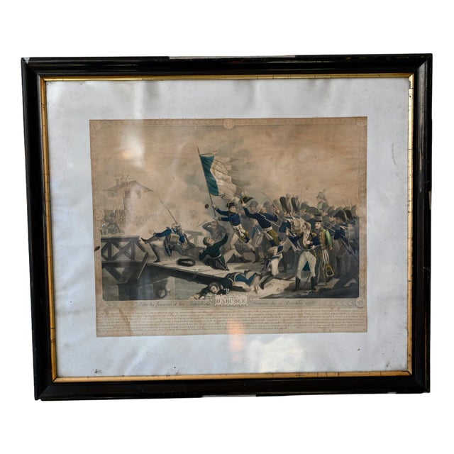Napoleon at the Battle of Arcole, 1800s, Colored Lithograph For Sale