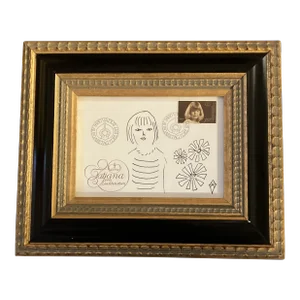 Contemporary Original Judy Henn “First Day of Class” Ink Drawing/Collage Framed