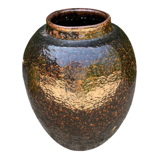 Chinese Glazed Terracotta Urn For Sale