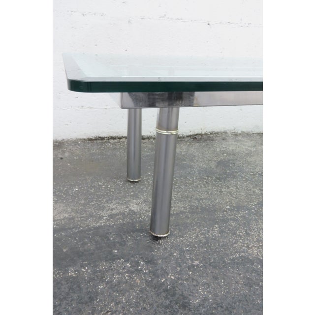 Mid Century Modern Chrome and Glass Top Coffee Table 5927 For Sale - Image 11 of 12